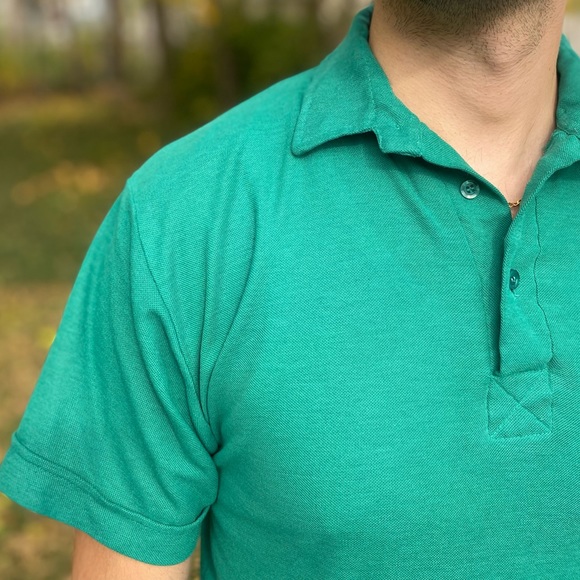 Vintage Main Stream Teal Polo Shirt - Picture 9 of 13